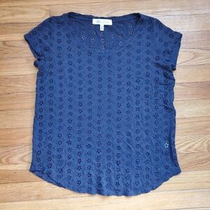 Floral Eyelet Womens Top Size XS‎